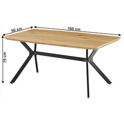 Стол Mobhaus Mediter 160 (Oak/Black) Thumb