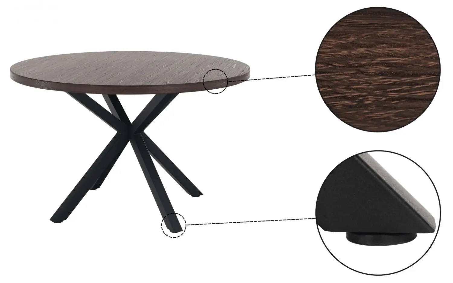 Masa Mobhaus Medor (Dark Oak/Black)