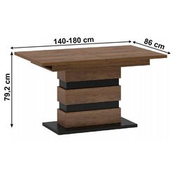Masa extensibila Tempo Kondela Delis S (Bolzano Oak/Black) Thumb