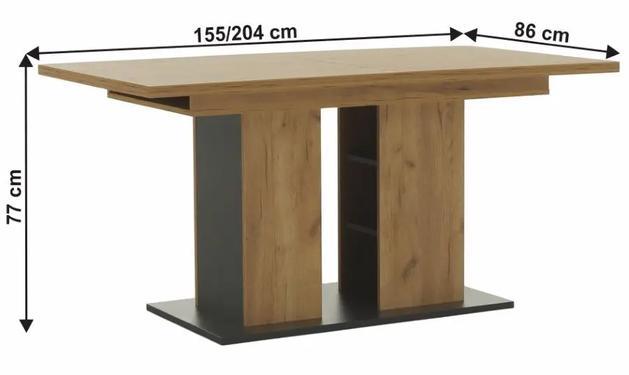Masa extensibila Mobhaus Fidel (Craft Oak Golden/Graphite Gray) - 9