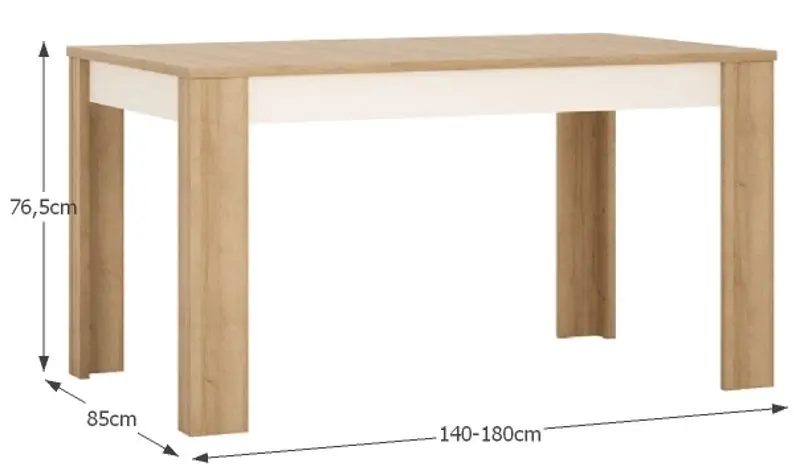 Стол раскладной Tempo Kondela Leonardo LYOT03 (Riviera Oak/White Extra High Gloss)