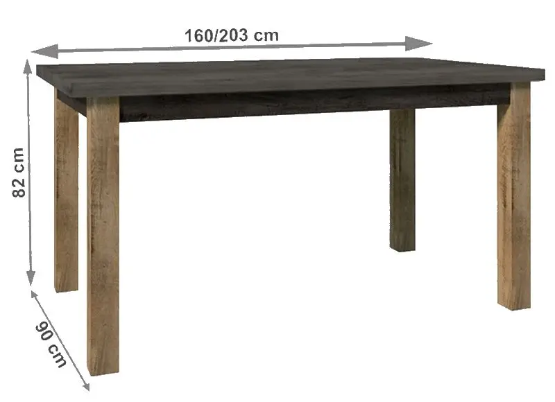 Masa plianta Mobhaus Montana STW (Lefkas Oak Dark/Smooth Gray) - 2