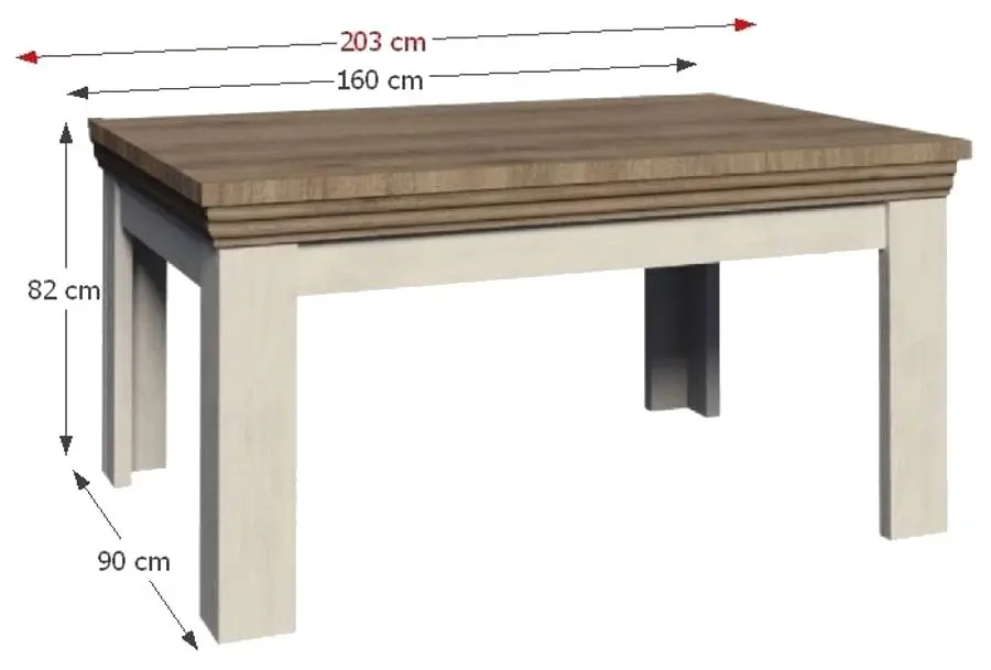 Masa plianta Tempo Kondela Royal ST (Northern Pine/Wild Oak)