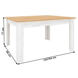 Стол раскладной Tempo Kondela Sudbury (Craft Oak Golden/Craft Oak White) Thumb