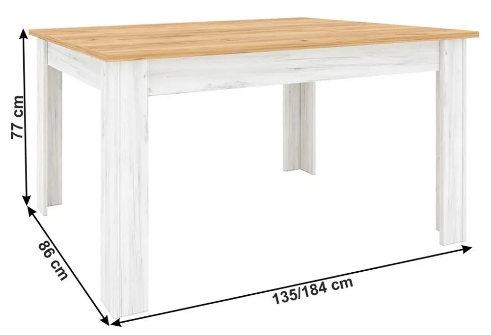 Стол раскладной Tempo Kondela Sudbury (Craft Oak Golden/Craft Oak White)