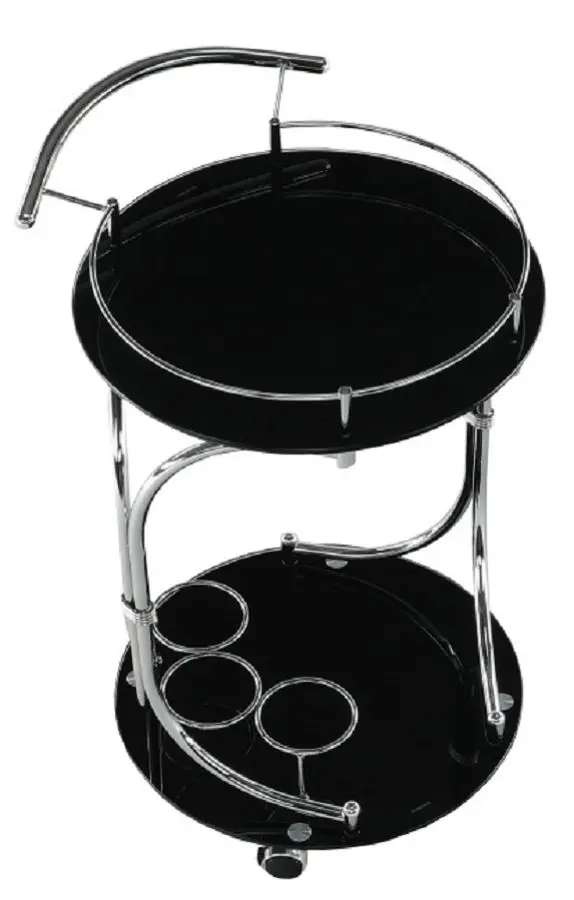 Masa de servit Mobhaus Vesna (Black Glass/Chrome)