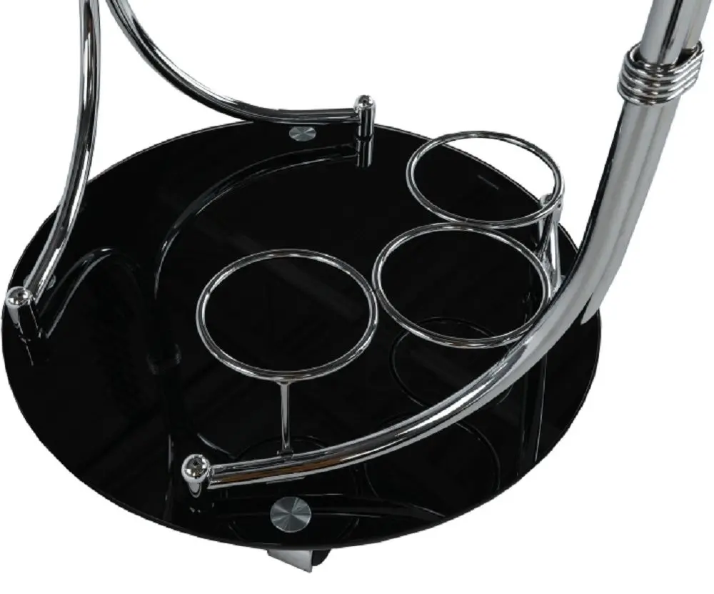 Masa de servit Mobhaus Vesna (Black Glass/Chrome)