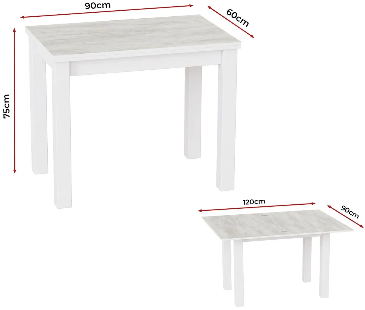 Masa extensibila MobiCasa Dinner (Alaska Structural/White)