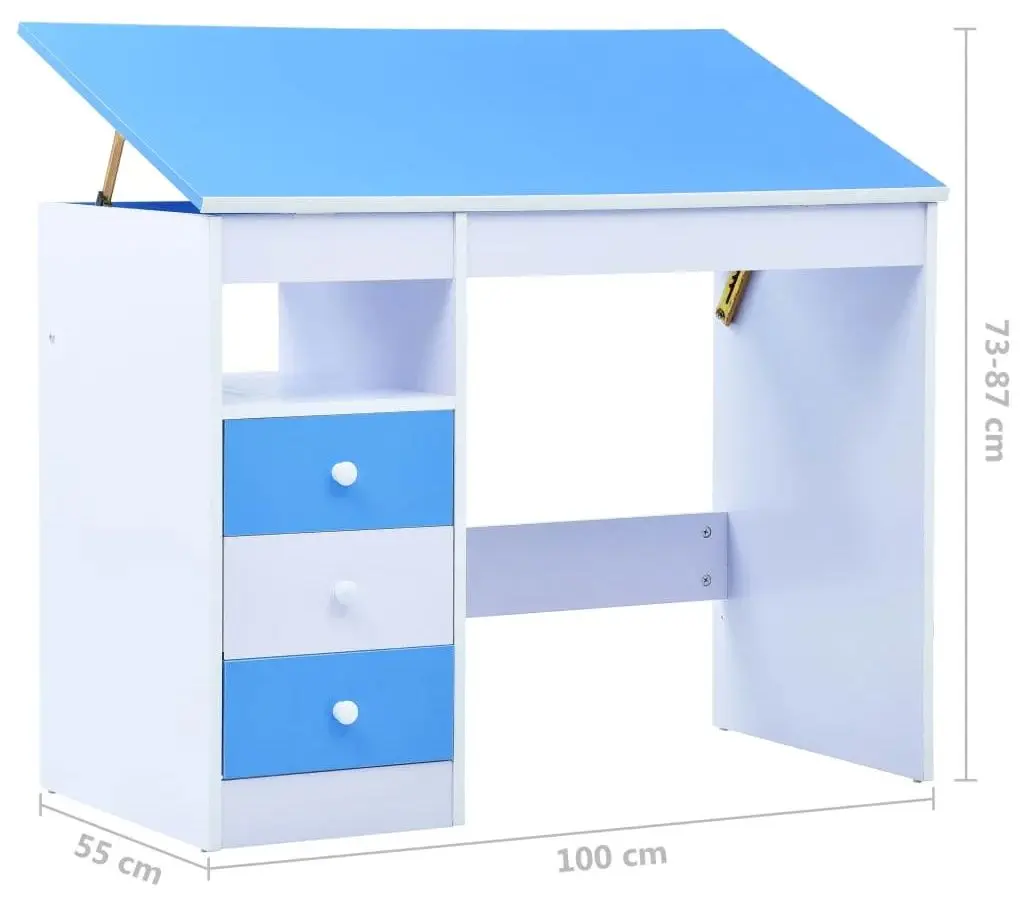 Banca reglabila VidaXL 287446 (White/Blue)