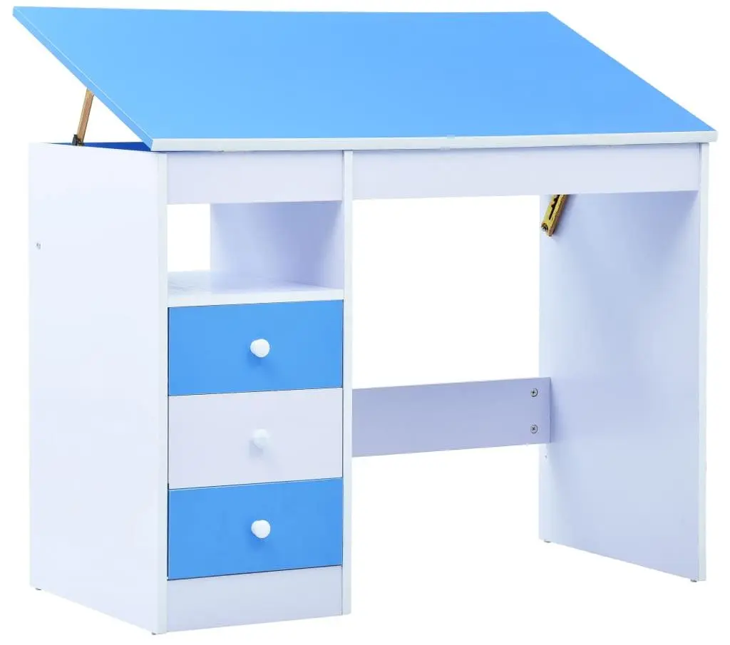 Banca reglabila VidaXL 287446 (White/Blue)