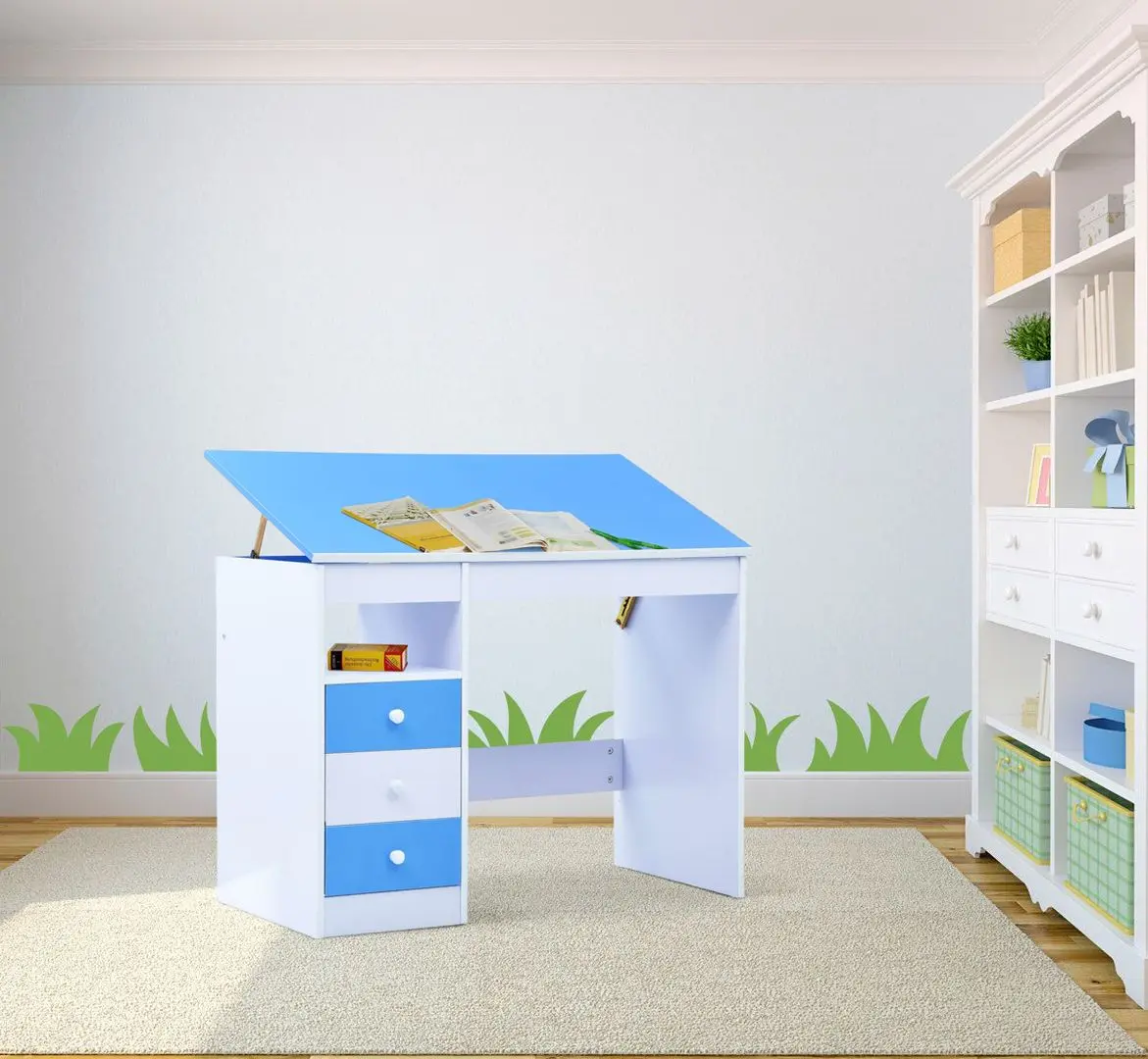 Banca reglabila VidaXL 287446 (White/Blue)