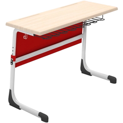 Banca ModaLife Double (Natural Wood/Red/White) Thumb