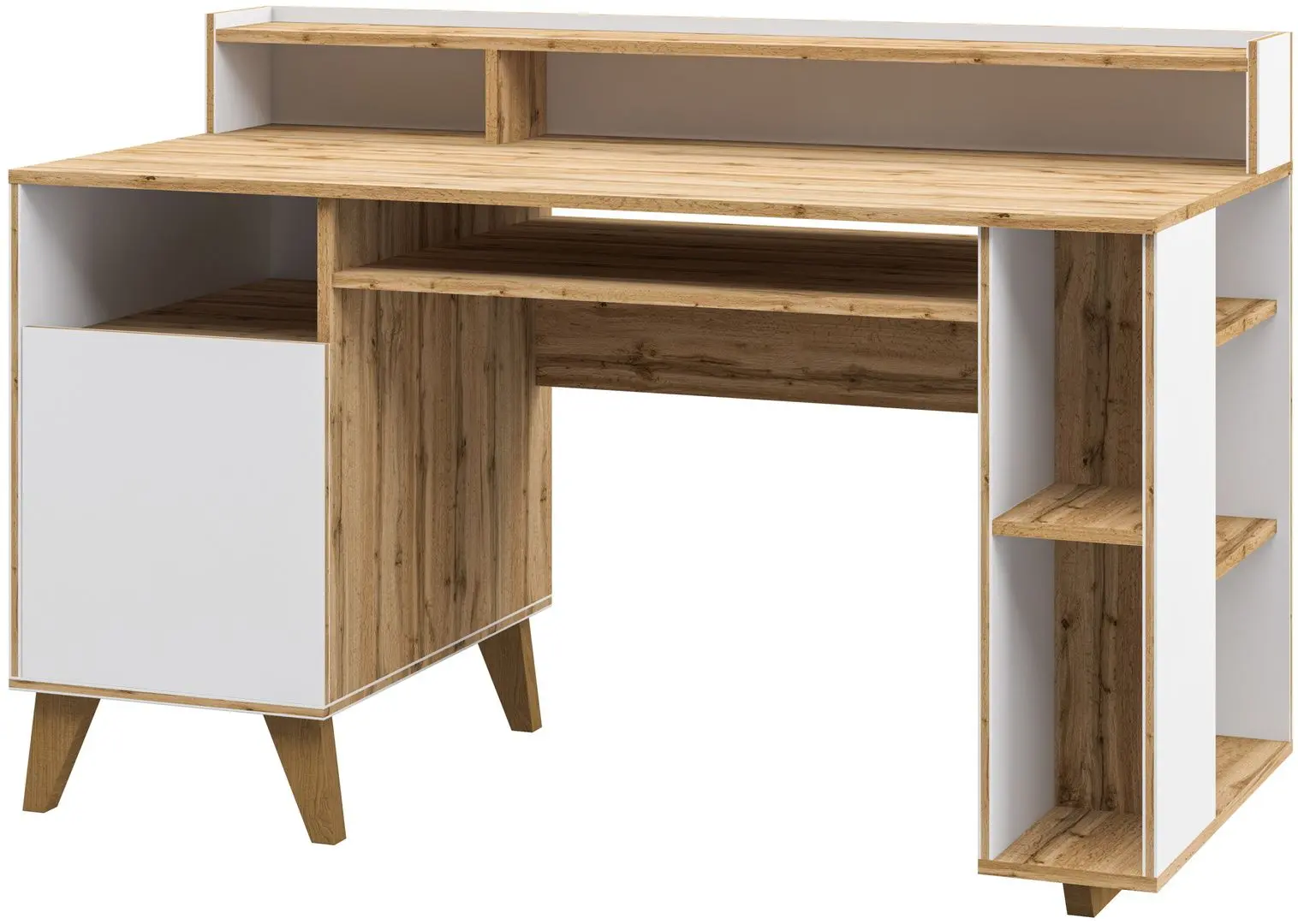 Masa pentru calculator Неман Skandi МН-036-25 (Wotan Oak/White)