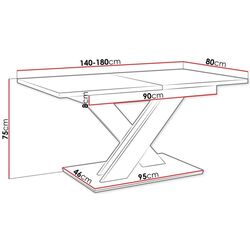 Masa extensibila Prospero Bronx (White Gloss/Black Gloss) Thumb