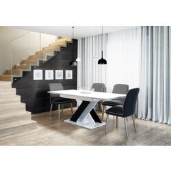 Masa extensibila Prospero Bronx (White Gloss/Black Gloss) Thumb