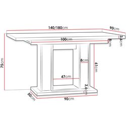 Masa extensibila Prospero Forest (Artisan Oak/Black) Thumb