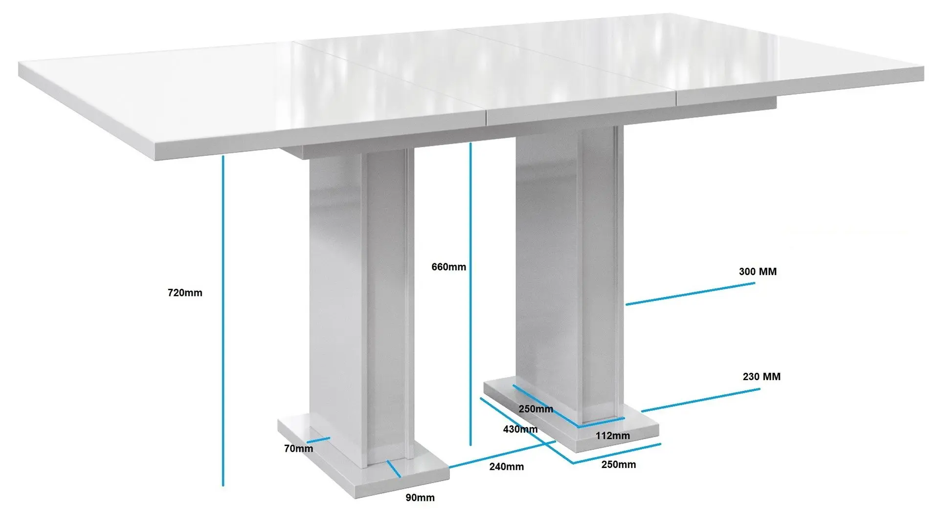 Masa extensibila Prospero Gloss (Black Gloss)