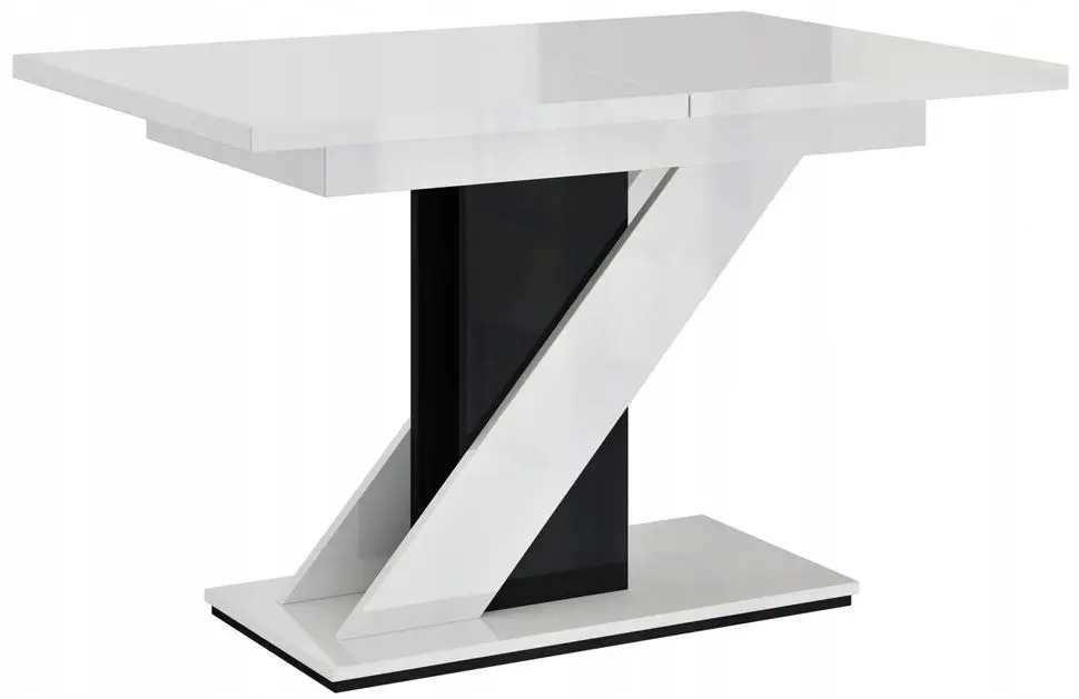 Masa extensibila Prospero Meva (White Gloss/Black Gloss)