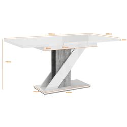 Masa extensibila Prospero Meva (White Gloss/Black Gloss) Thumb