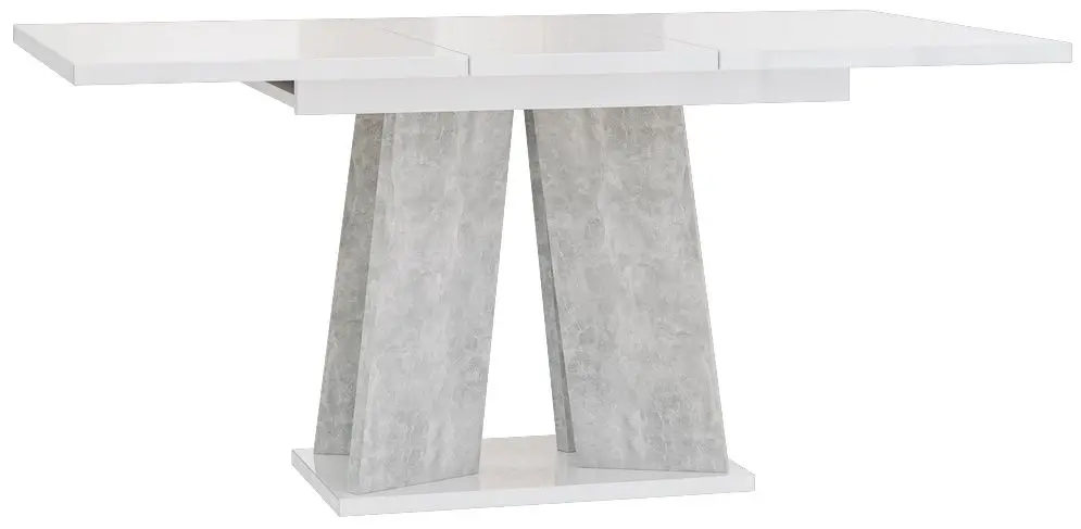 Masa extensibila Prospero Mufo (White Gloss/Stone)