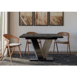 Masa extensibila Prospero Viney (Black Gloss/Stone)