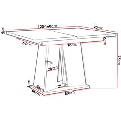 Masa extensibila Prospero Viney K350 (White/Сoncrete) Thumb