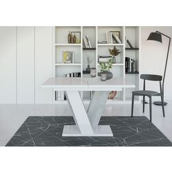 Masa extensibila Prospero Viney (White Gloss/Stone)