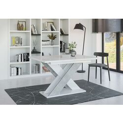 Стол раскладной Prospero Xao 160 (White Gloss/Concrete) Thumb