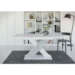 Стол раскладной Prospero Xao 160 (White Gloss/Concrete) Thumb