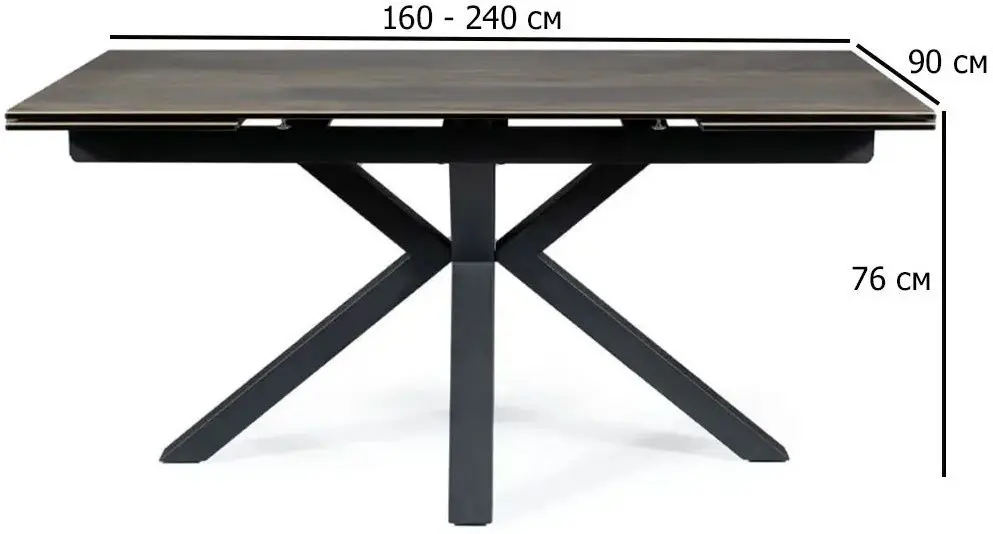 Стол раскладной Signal Columbus Ceramic 160 (Oak/Black)