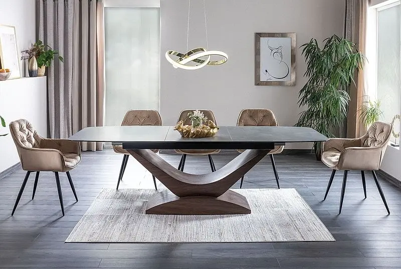 Masa extensibila Signal Dolce Ceramic (Gray Marble/Nut)