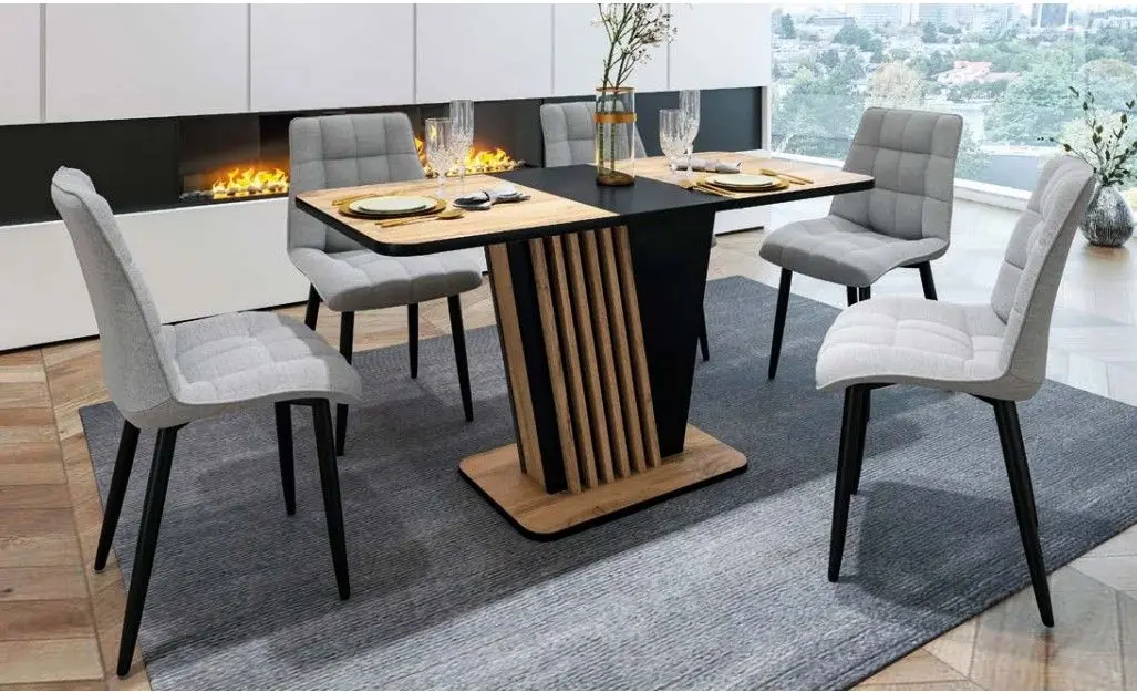 Masa extensibila Signal Nevio 125 (Artisan Oak/Black)