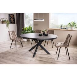 Masa plianta Signal Porto Ceramic 120 (Gray Marble/Black Matt) Thumb