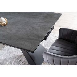 Masa plianta Signal Salvadore Ceramic 180 (Gray Marble/Black Matt) Thumb