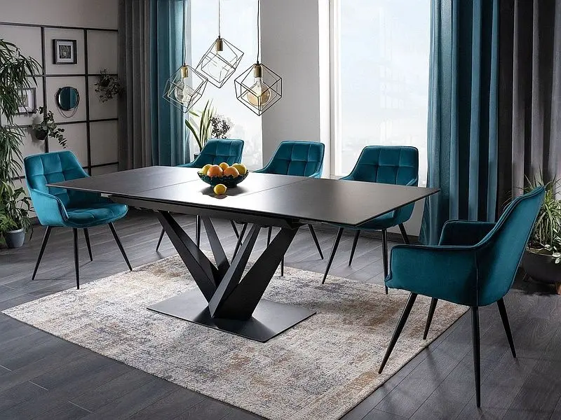 Стол раскладной Signal Sorento Ceramic (Black Marble/Black Matt)