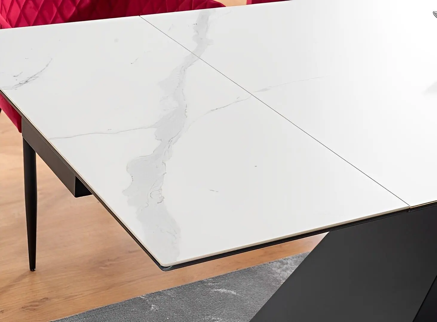 Masa plianta Signal Westin III Ceramic 180 (White Marble/Black Matt)