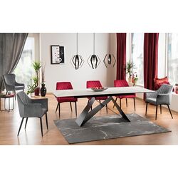 Masa plianta Signal Westin III Ceramic 180 (White Marble/Black Matt) Thumb