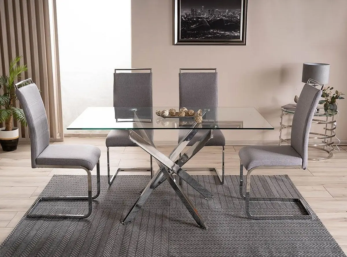 Стол Signal Agis II 140 (Transparent/Chrome)