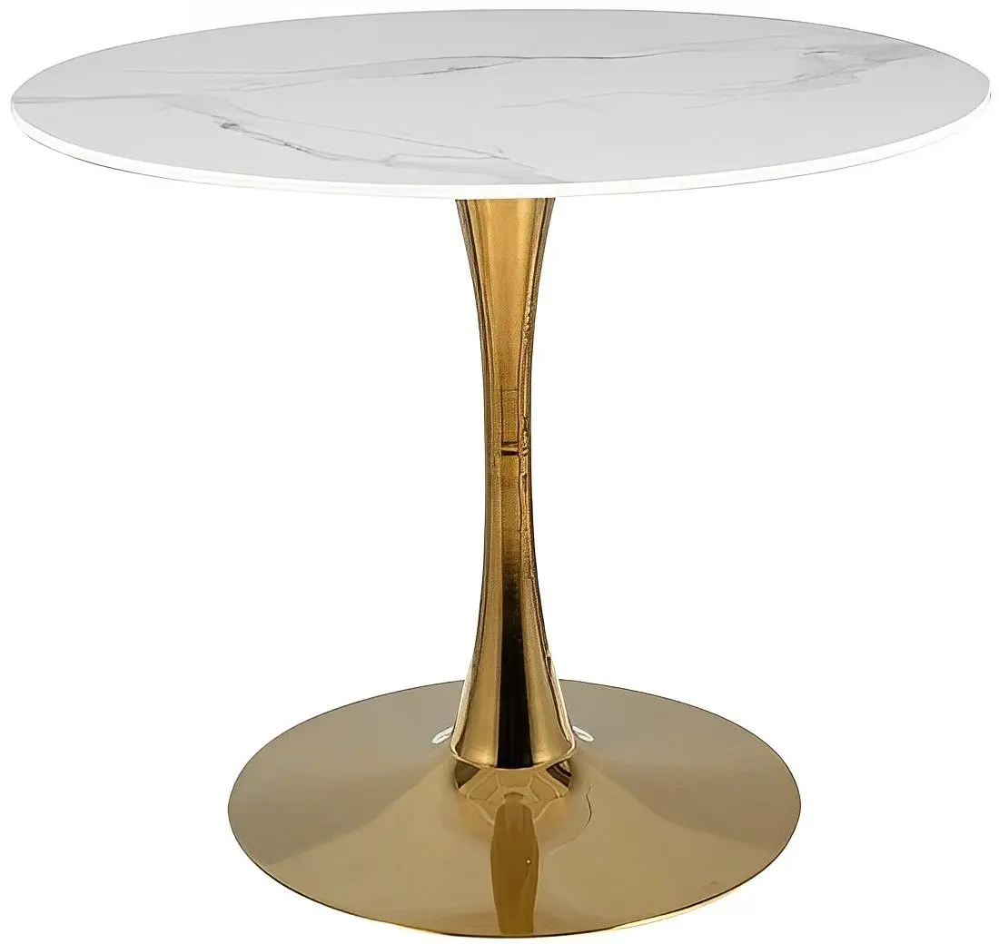 Masa Signal Espero 90 (White Marble/Gold)