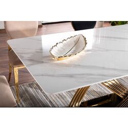 Masa Signal Hermes 160 (White Marble/Gold) Thumb