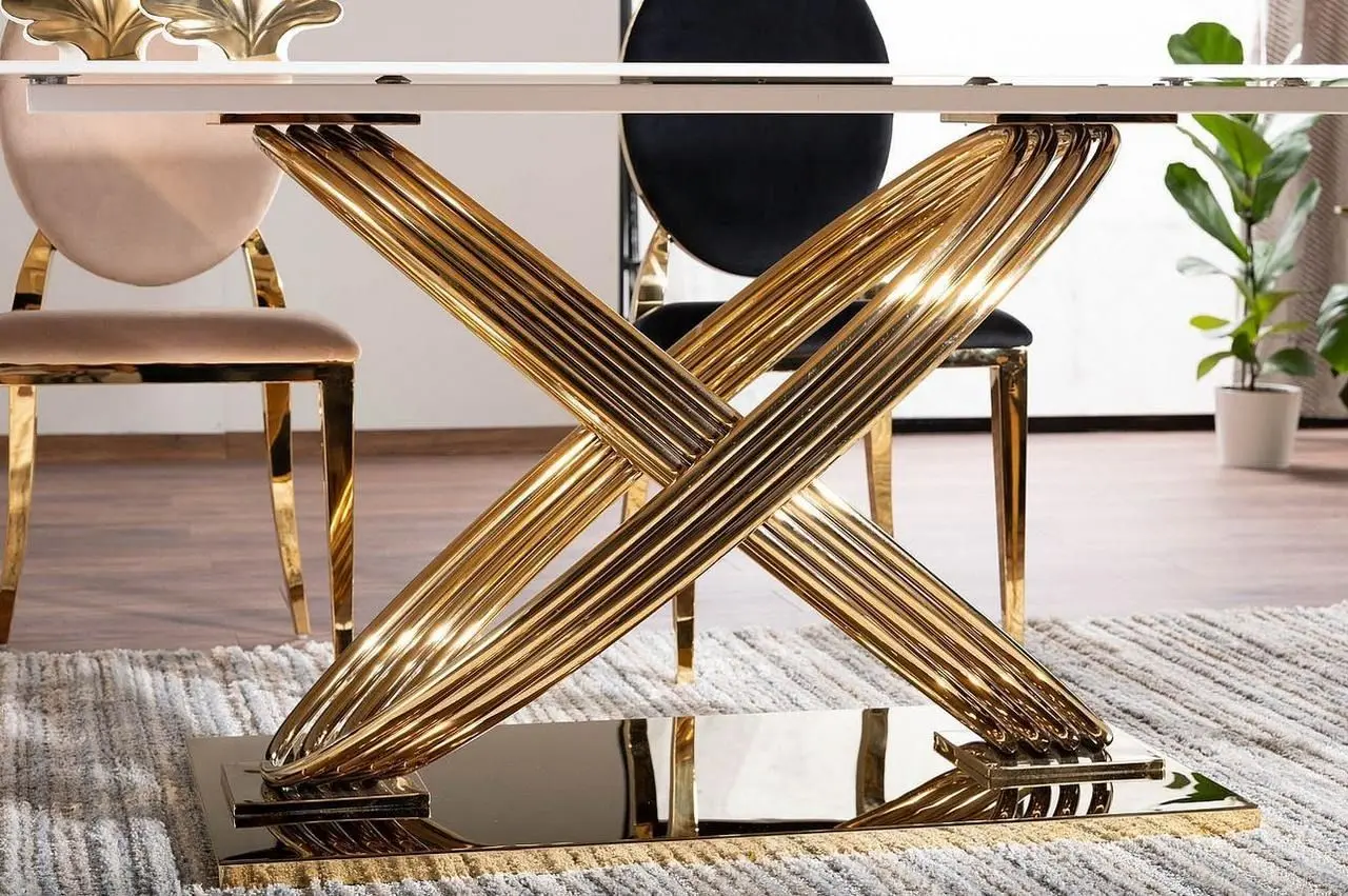 Masa Signal Hermes 160 (White Marble/Gold)