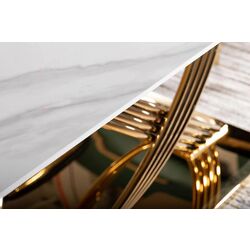 Masa Signal Hermes 160 (White Marble/Gold) Thumb