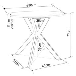 Masa Signal Talia 90 (Grey Marble/Black) Thumb
