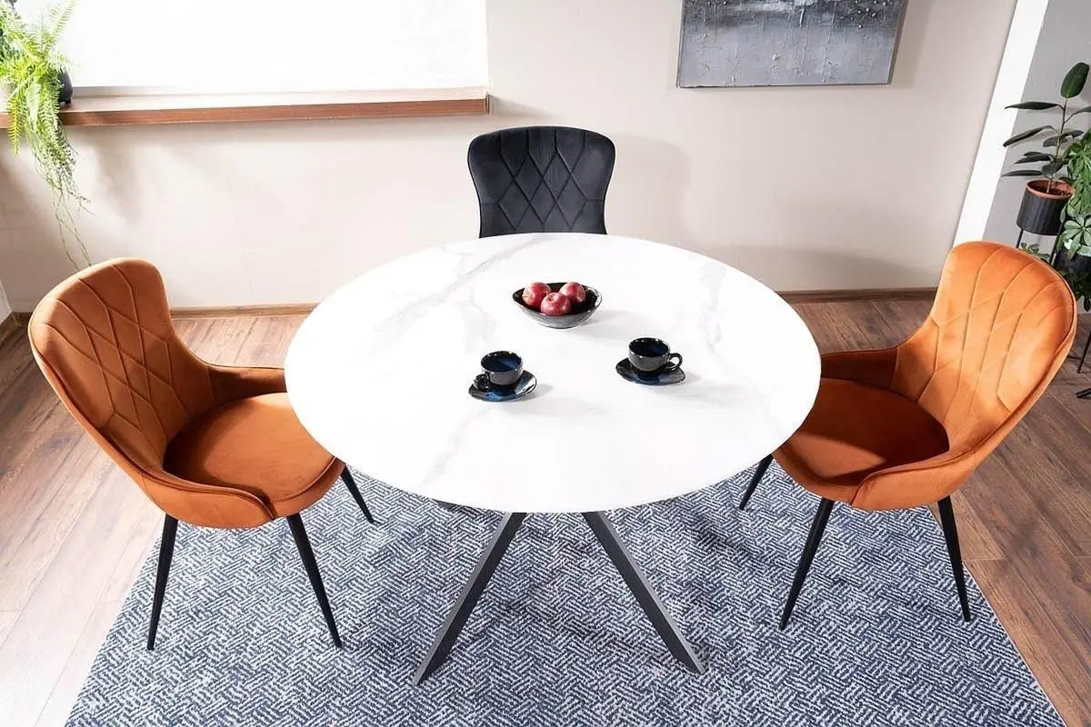 Masa Signal Talia 90 (White Marble/Black)