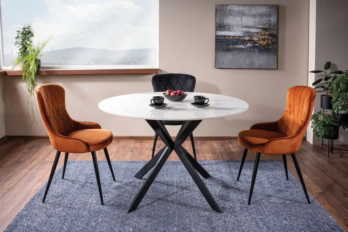 Masa Signal Talia 90 (White Marble/Black)