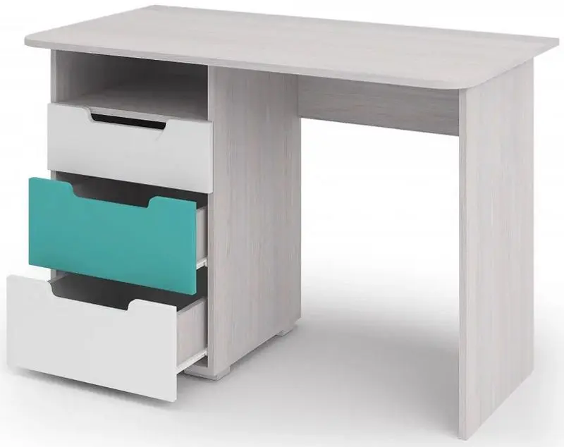 Masa de birou Стендмебель Mia СТ 051 (Oak Anchor Light/Turquoise Metallic/White Metallic)