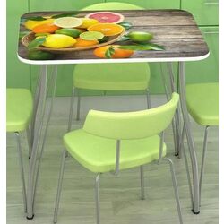 Masa Стендмебель Frukty 800х600х750 White/Chrome (cu imprimare foto)