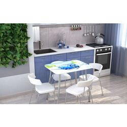 Стол Стендмебель Лед 800х600х750 White/Chrome (с фотопечатью) Thumb