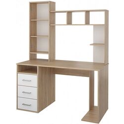 Стол компьютерный Stolline Мика СТЛ.165.16 Дуб Сонома/Белый (с надстройкой) Thumb