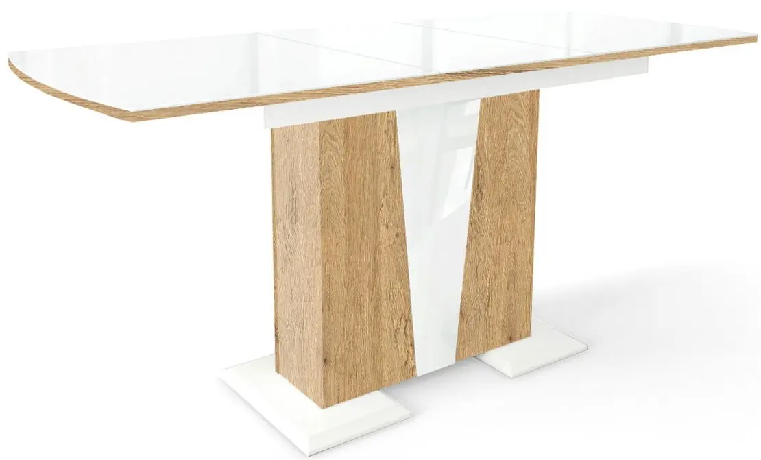 Masa extensibila Stolline Fregat (White/Catania Oak)